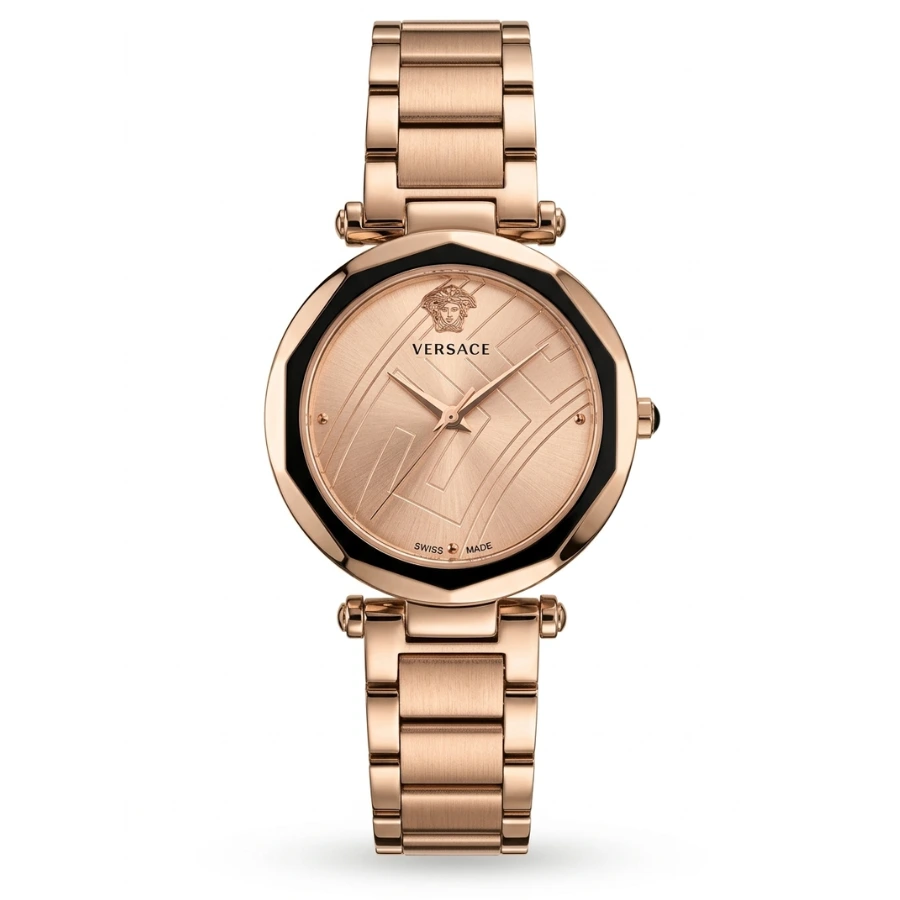 versace virtus women's watch – rose gold greca dial & bracelet