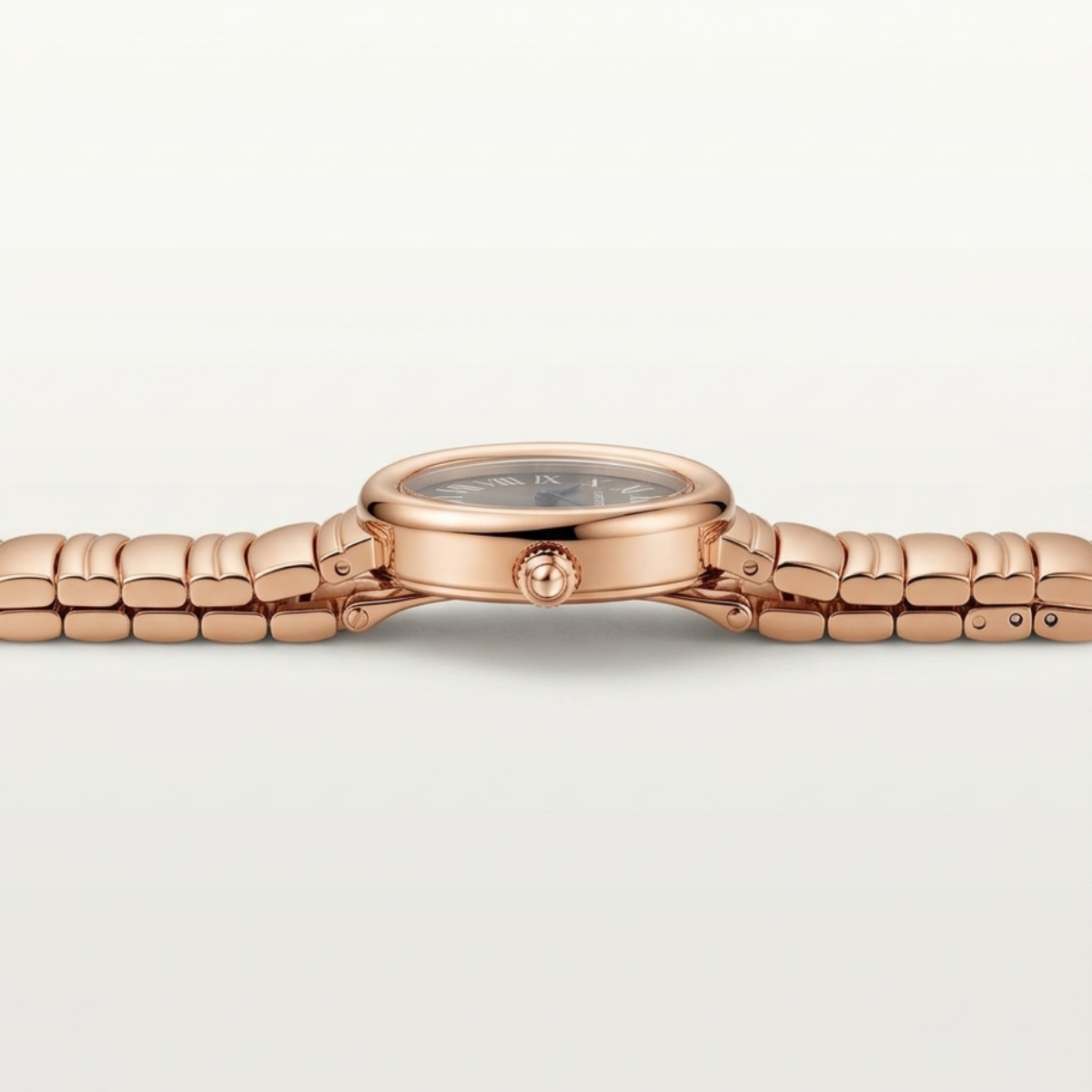 cartier baignoire women's watch – rose gold oval case & dark dial