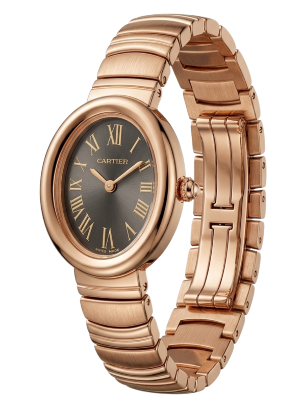 cartier baignoire women's watch – rose gold oval case & dark dial