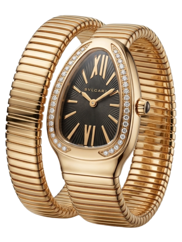 bvlgari serpenti tubogas women's watch – yellow gold with diamond bezel