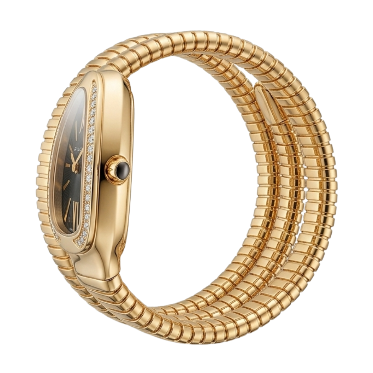 bvlgari serpenti tubogas women's watch – yellow gold with diamond bezel