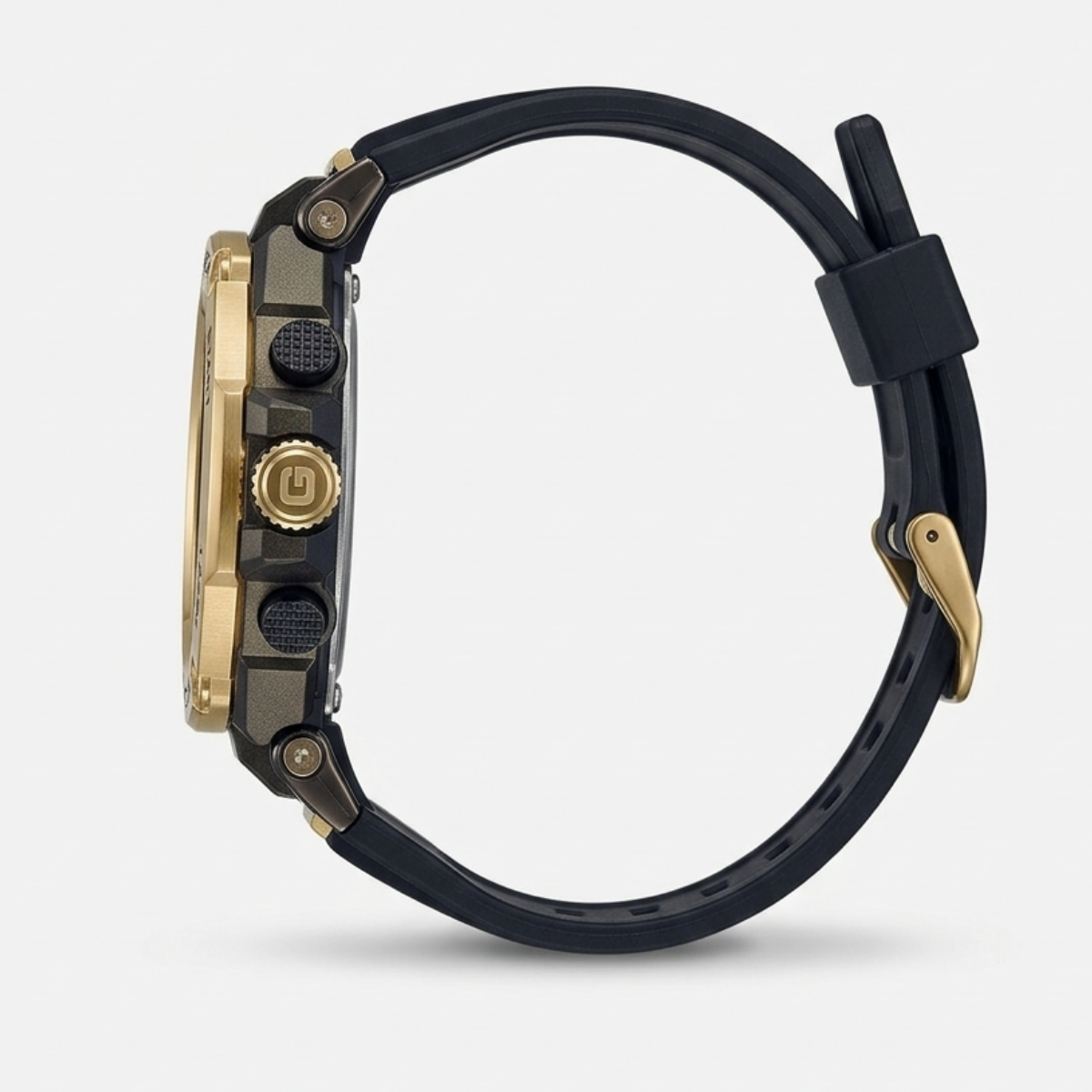 casio g shock g steel gst b100 analog watch – black & gold
